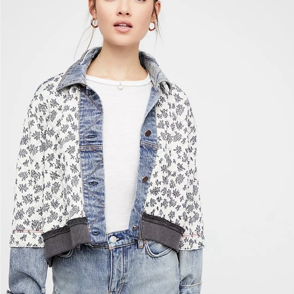 Free People Ditsy Denim Jacket - Picture 2 of 9
